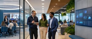Facilities Manager Overseeing Smart Workplace Transformation